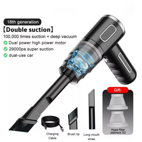 Cordless Hand-Held Vacuum Cleaner Mini Portable Car Auto Home Wireless Handheld Vacuum Cordless, Portable Car Vacuum Cleaner With Powerful Suction And Brushless Motor, Rechargeable - Image 3